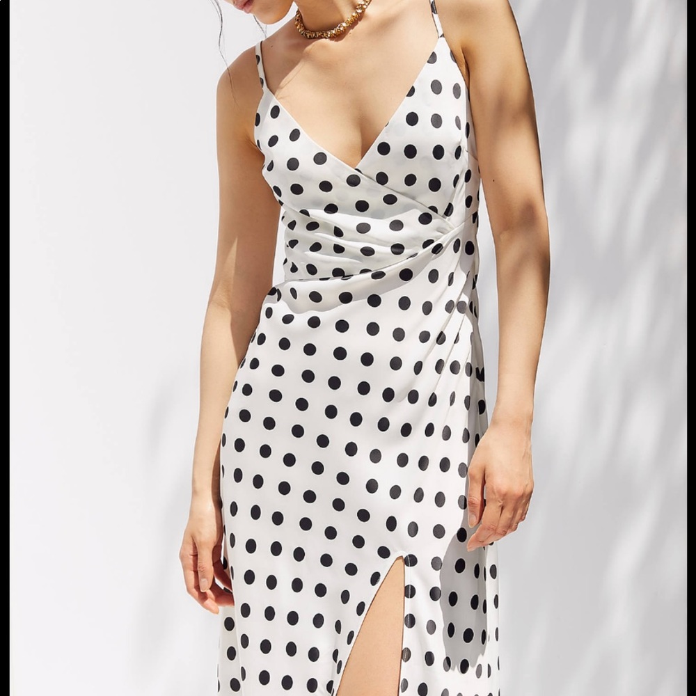 uo Kelly surplice midi slit slip dress